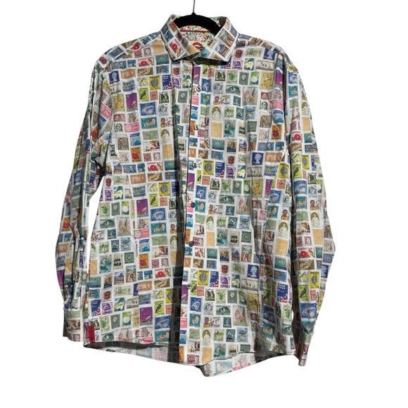 Jermyn & Bond Other - Jermyn & Bond Men’s Button-Up Shirt – Size L – Long Sleeve – Stamp Print